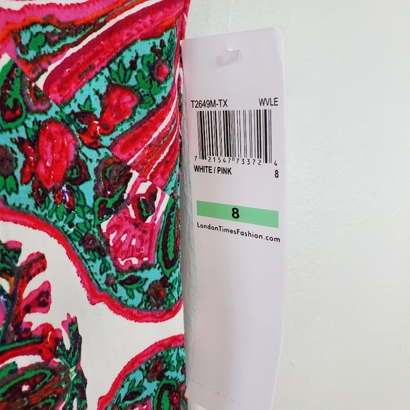 London Times Multicolor Print Sleeveless Sheath Mini Dress Size 8 - Picture 6 of 7